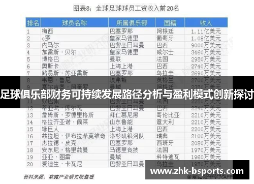 足球俱乐部财务可持续发展路径分析与盈利模式创新探讨